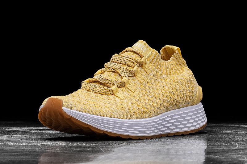 Men's Nobull Honey Knit Running Shoes Yellow | SG M2026Q